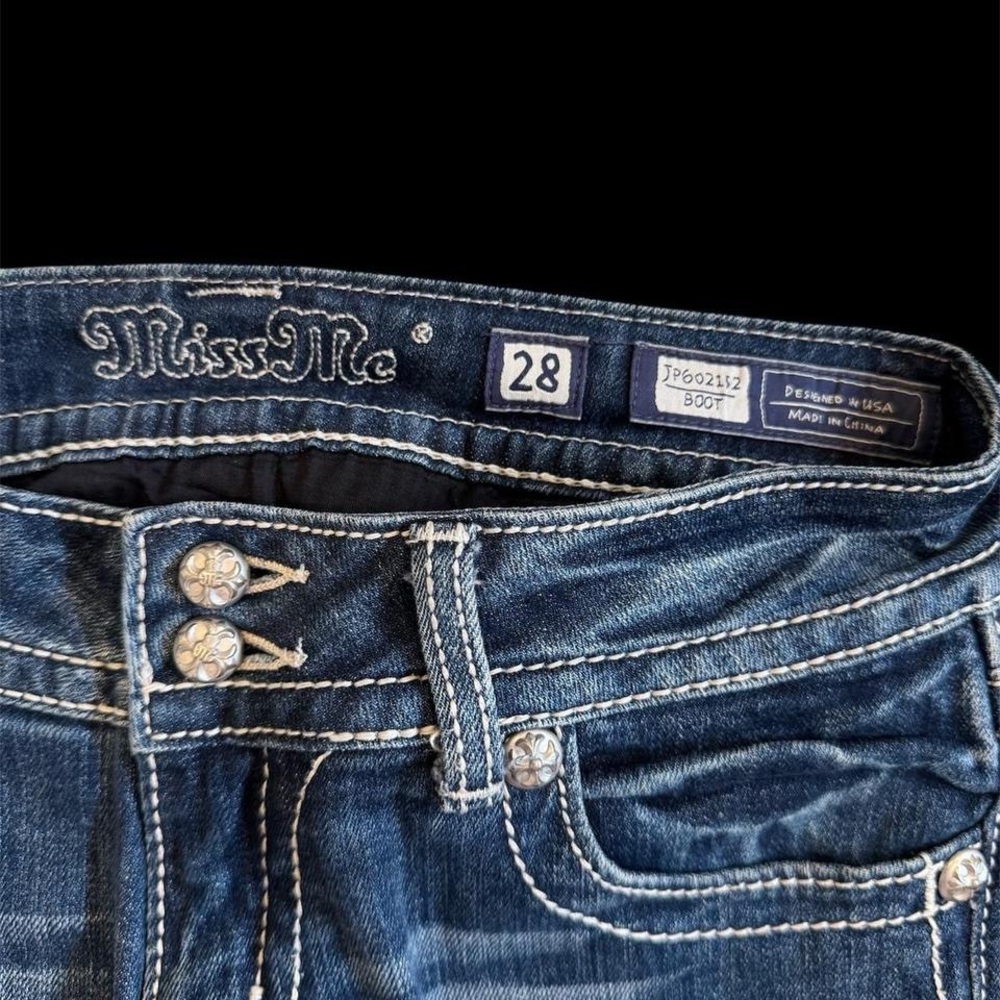 Miss Me Blue Jeans with Silver Accents - Picture 5 of 5
